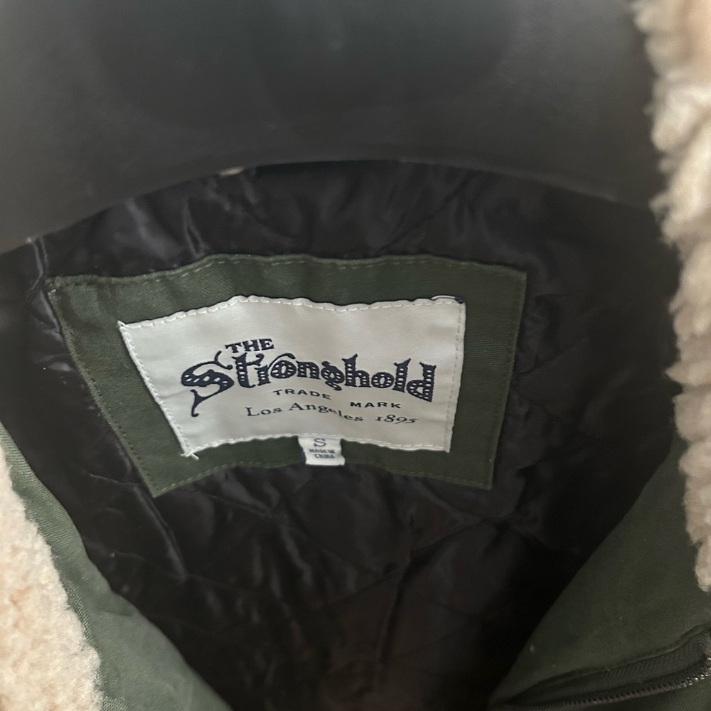 Men's Green Jacket with Sherpa Collar - Picture 3 of 4